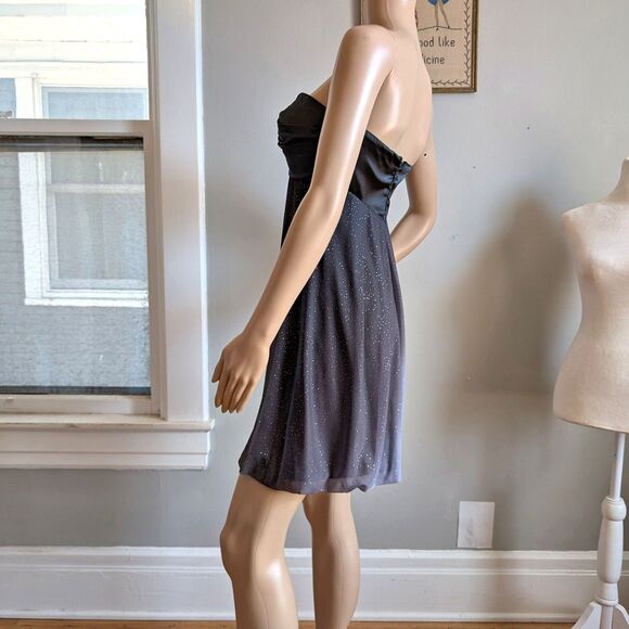 Vintage Y2K XSCAPE Mini Dress Ombre Glitter Strapless Whimsygoth Size 4 - Picture 6 of 12